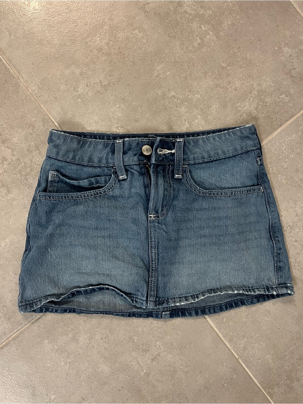 Hollister XXS denim mini skirt with attached shorts.
